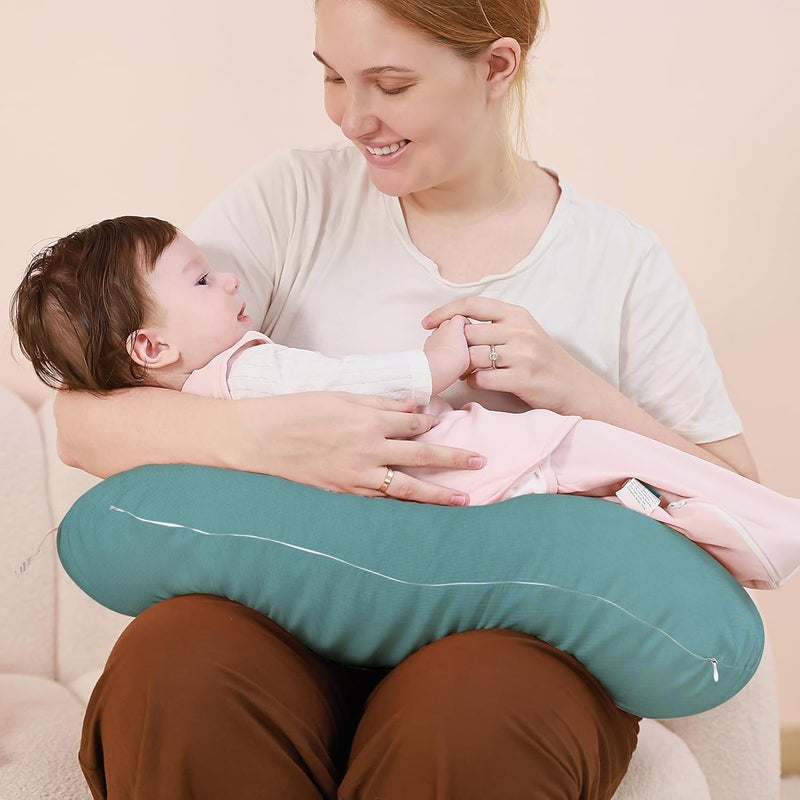 FUNUPUP Rayon Made from Bamboo Nursing Pillow Cover Compatible with Boppy Nursing Pillow, Stretchy Baby Nursing Covers for Breastfeeding Pillows for Boys Girls, Green - Image 5